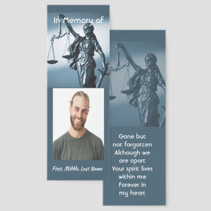 Memorial Keepsake Scales Justice Law Bookmarks