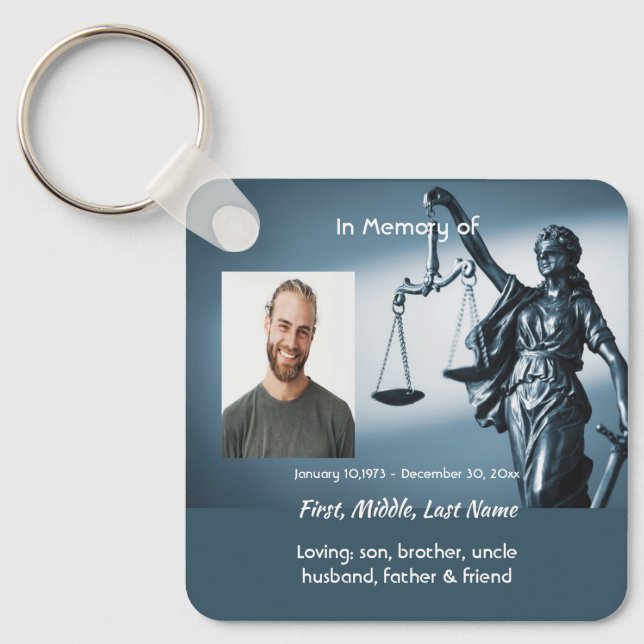 Memorial Keepsake Scales Justice Law Keychain (Front)