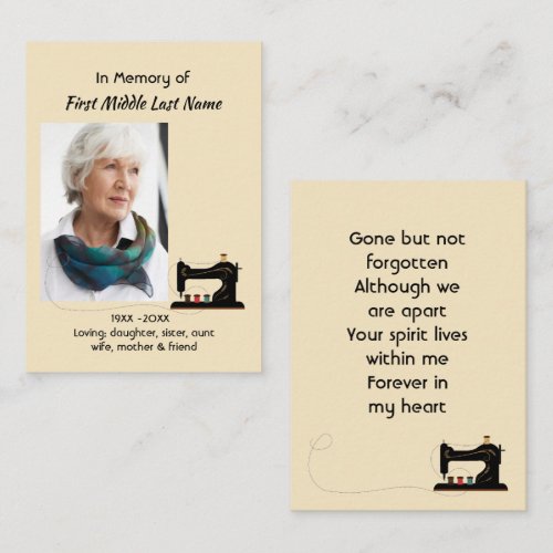 Memorial Keepsake Seamstress 