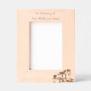 Memorial Keepsake Semi Truck Tractor Trailer Engraved Frames