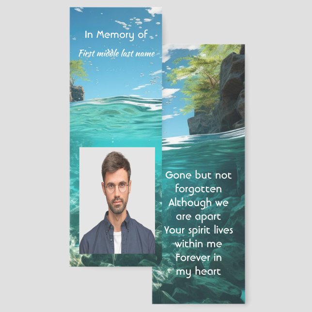 Memorial Keepsake Service Deep Sea Diving Diver Bookmarks (Front & Back)