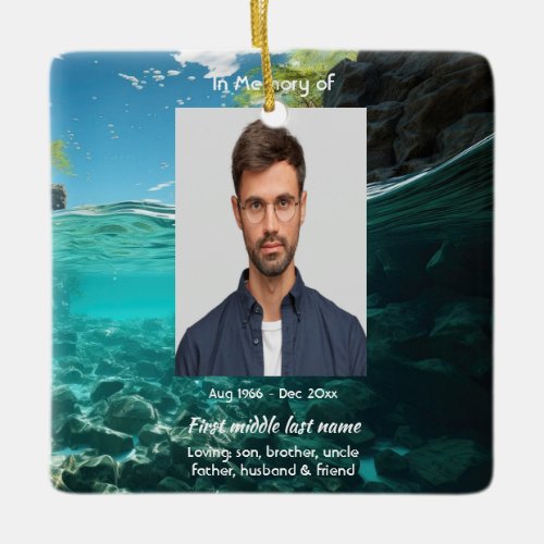 Memorial Keepsake Service Deep Sea Diving Diver