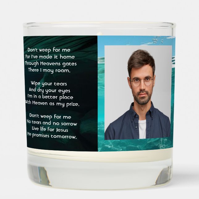 Memorial Keepsake Service Deep Sea Diving Diver Scented Candle (Left)