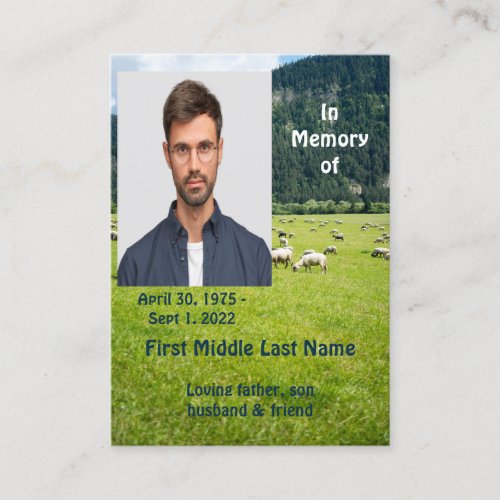 Memorial Keepsake Sheep Farm Landscape Business Card
