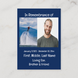 Memorial Keepsake Skateboarding Business Card