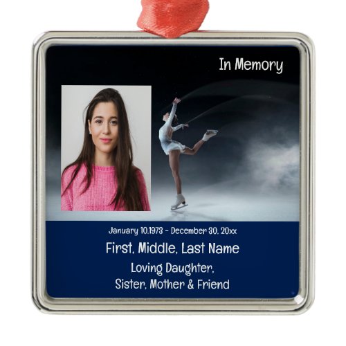Memorial Keepsake Skating Skater Skates Metal Ornament