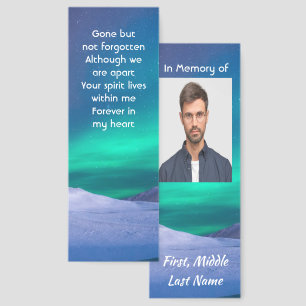 Memorial Keepsake Snow Winter Night Bookmarks