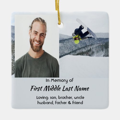 Memorial Keepsake Snowboarding Winter