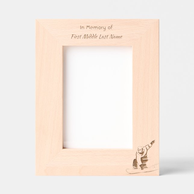 Memorial Keepsake Snowboarding Winter Engraved Frames (Front)