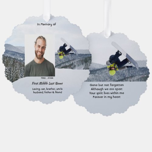 Memorial Keepsake Snowboarding Winter