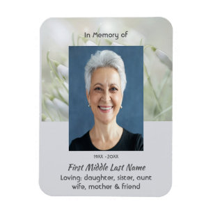 Memorial Keepsake  Snowdrop Flowers Magnet