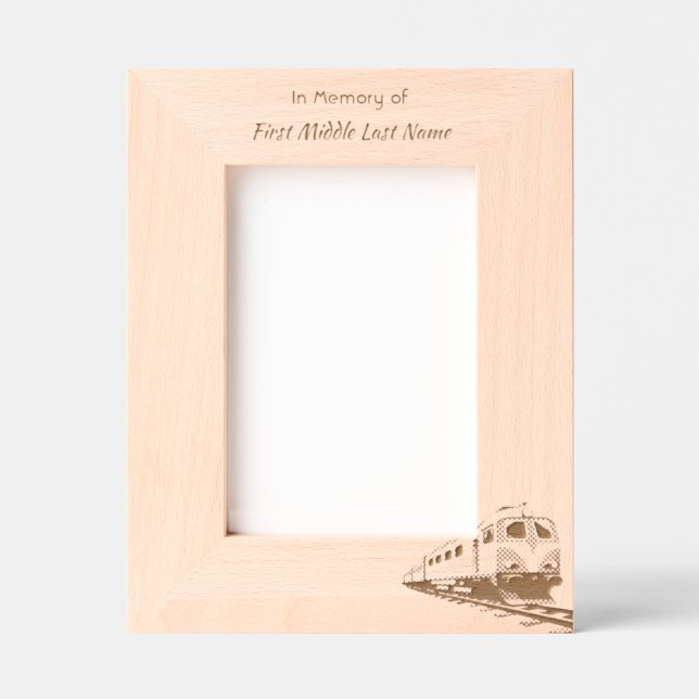 Memorial Keepsake Train Rail Tram Railway Engraved Frames (Front)