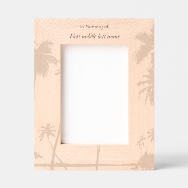 Memorial Keepsake Tropical Beach Engraved Frames (Front)