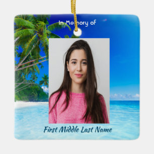 Memorial Keepsake Tropical Beach Exotic Ceramic Ornament