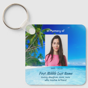 Memorial Keepsake Tropical Beach Exotic Keychain
