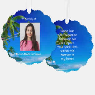 Memorial Keepsake Tropical Beach Exotic Ornament Card