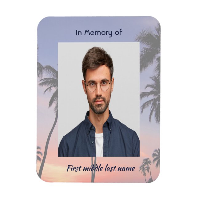 Memorial Keepsake Tropical Beach Magnet (Vertical)