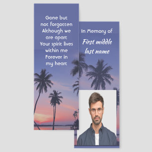 Memorial Keepsake Tropical Beach Palms Bookmarks