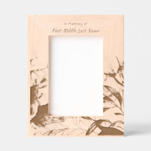 Memorial Keepsake Watercolor Foliage Engraved Frames