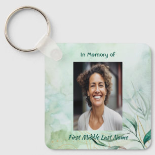 Memorial Keepsake  Watercolor Foliage  Keychain