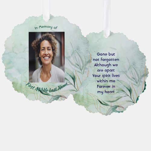 Memorial Keepsake  Watercolor Foliage 