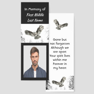 Memorial Keepsake Watercolor Owl Bird Bookmarks