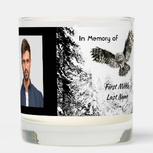 Memorial Keepsake Watercolor Owl Bird Scented Candle