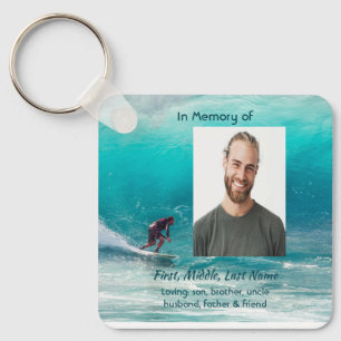 Memorial Keepsake  Wave Surfer Water Keychain