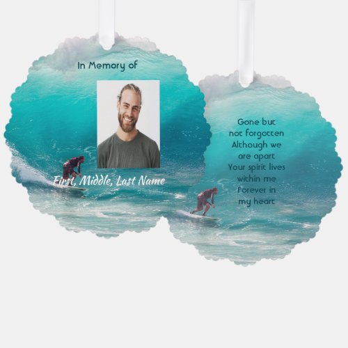 Memorial Keepsake  Wave Surfer Water