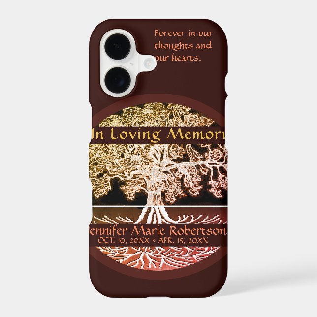 Memorial Keepsake with Name Iphone Case (Back)