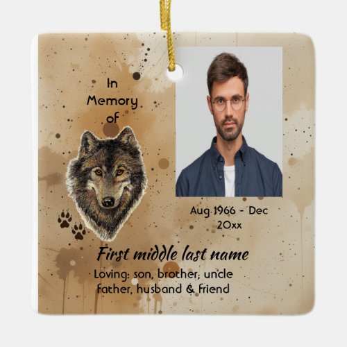 Memorial Keepsake Wolf Wolves Animal