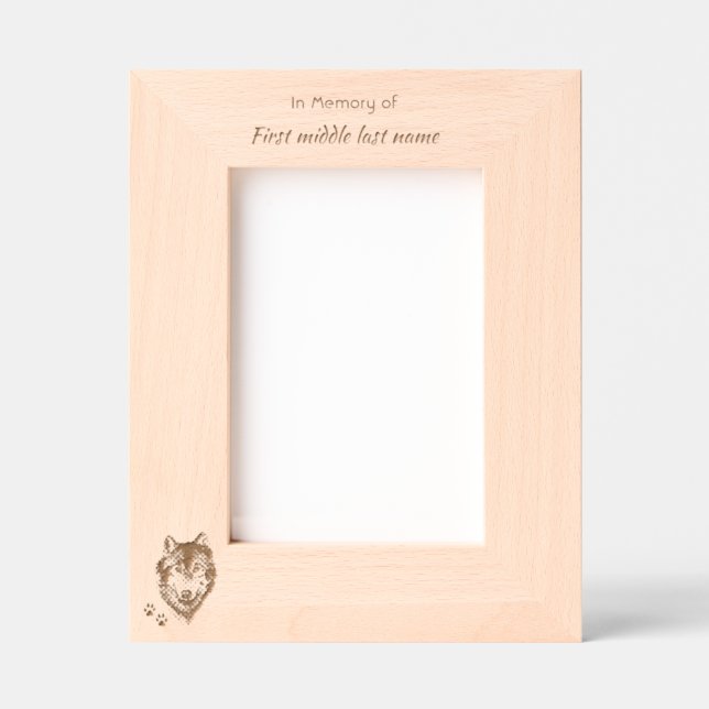 Memorial Keepsake Wolf Wolves Animal Engraved Frames (Front)