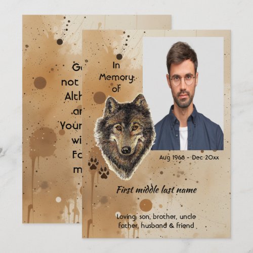 Memorial Keepsake Wolf Wolves Animal