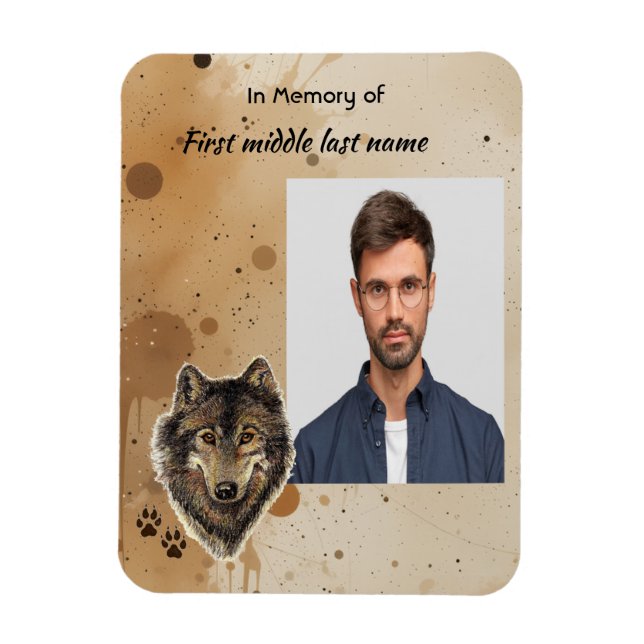  Memorial Keepsake Wolf Wolves Animal Magnet (Vertical)