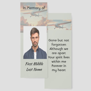 Memorial Keepsakes Pilot Airplane Sunset Bookmarks
