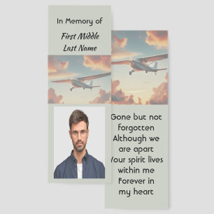 Memorial Keepsakes Pilot Airplane Sunset Bookmarks