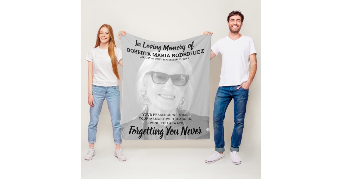 Personalized Memorial Fleece Throw Blanket/Quilt - Upload Photo - Memorial Gift Idea - Remember Me