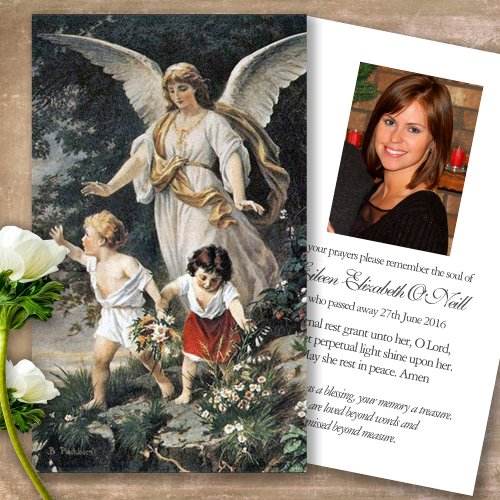 Memorial Loss Angel Funeral Prayer Sympathy Cards