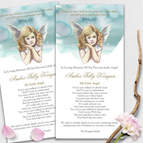 Memorial Loss Angel Wings Funeral Thank You Cards