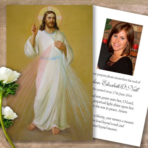 Memorial Loss Divine Mercy Prayer Sympathy Cards