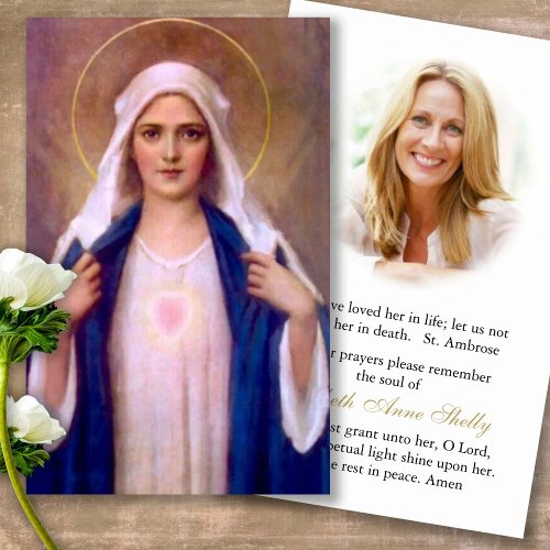 Memorial Loss Mother Mary Prayer Sympathy Cards