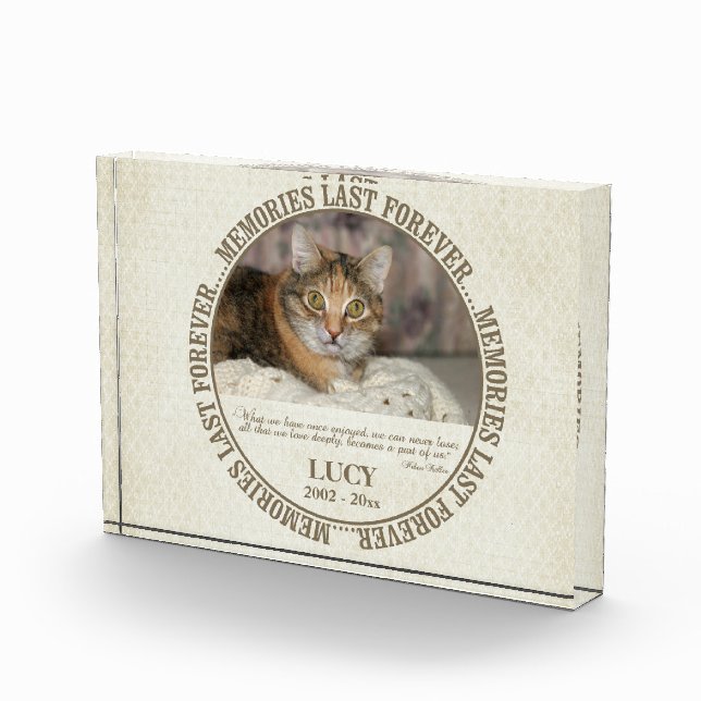 Memorial - Loss of Cat - Custom Name Photo Block (Right)