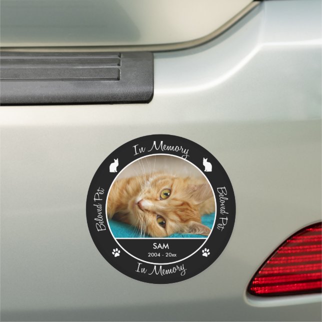 Memorial  Loss of Cat Custom Photo Car Magnet (In Situ)