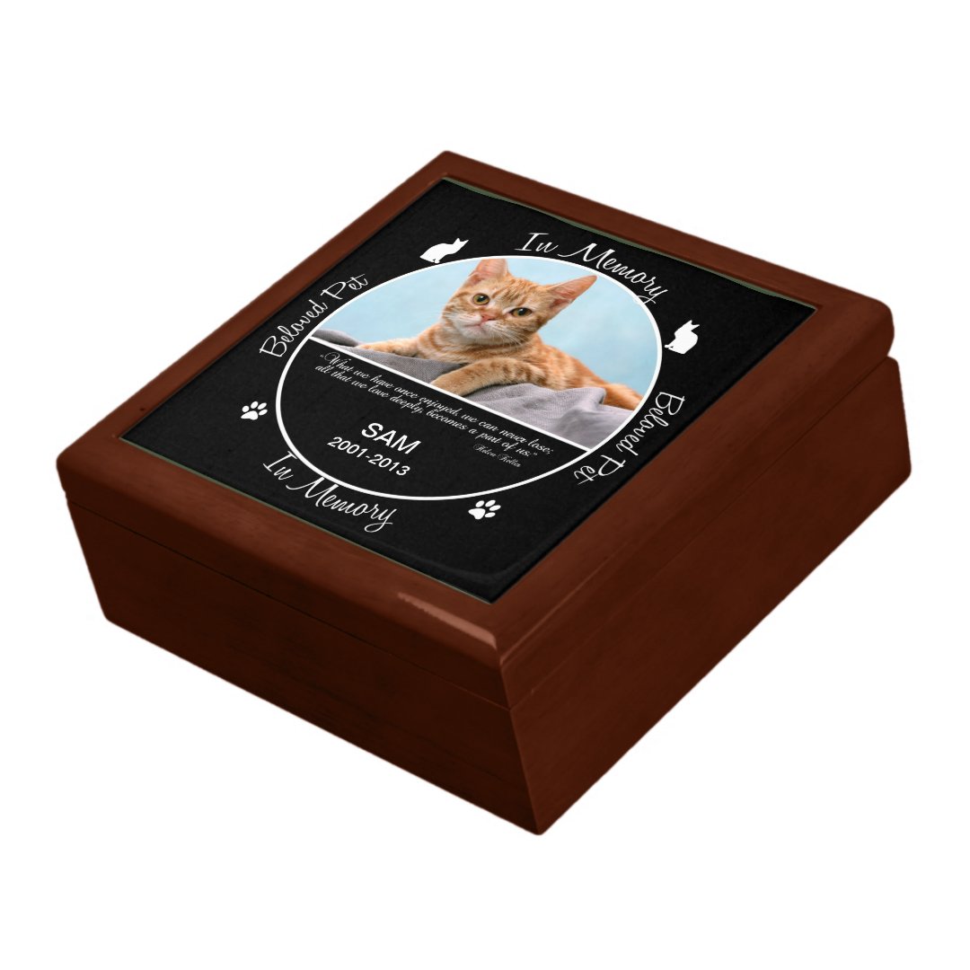 Memorial Loss of Cat Gift Box Zazzle