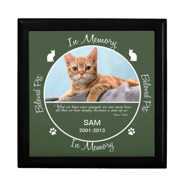 Memorial - Loss of Cat Jewelry Box (Front)