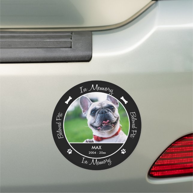 Memorial  Loss of Dog Custom Photo Car Magnet (In Situ)