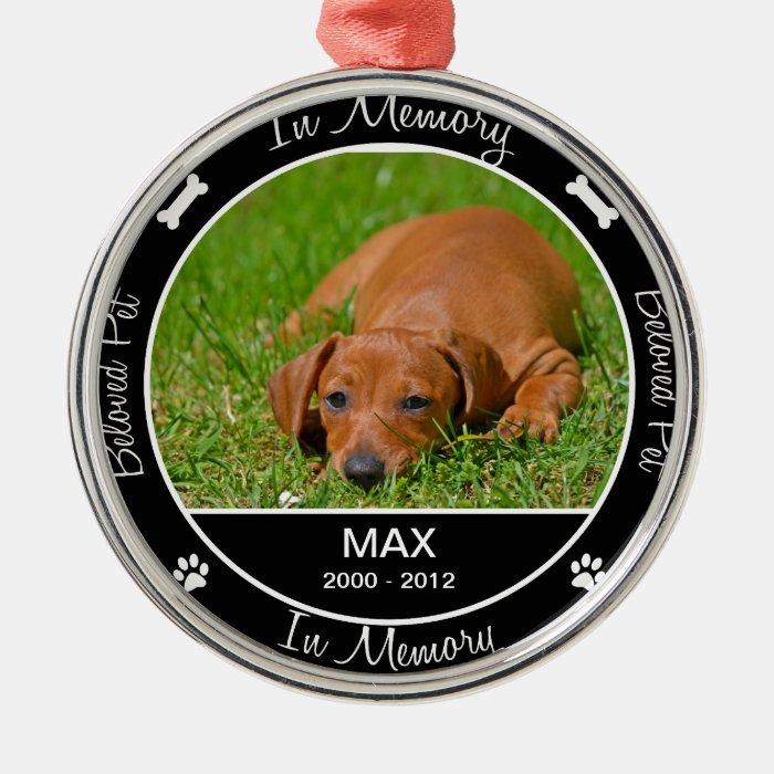 Memorial   Loss of Dog  Custom Photo/Name Ornament