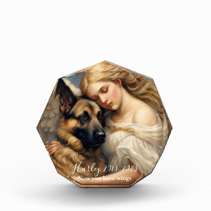 Memorial Loss of German Shepherd with Angel  Photo Block