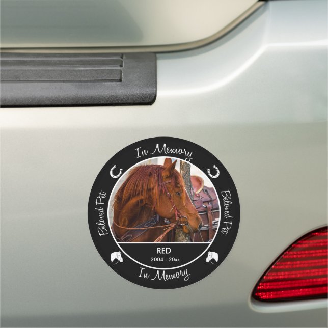 Memorial  Loss of Horse Custom Photo Car Magnet (In Situ)