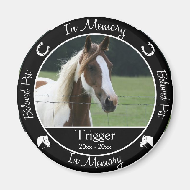 Memorial - Loss of Horse - Custom Photo/Name Magnet (Front)
